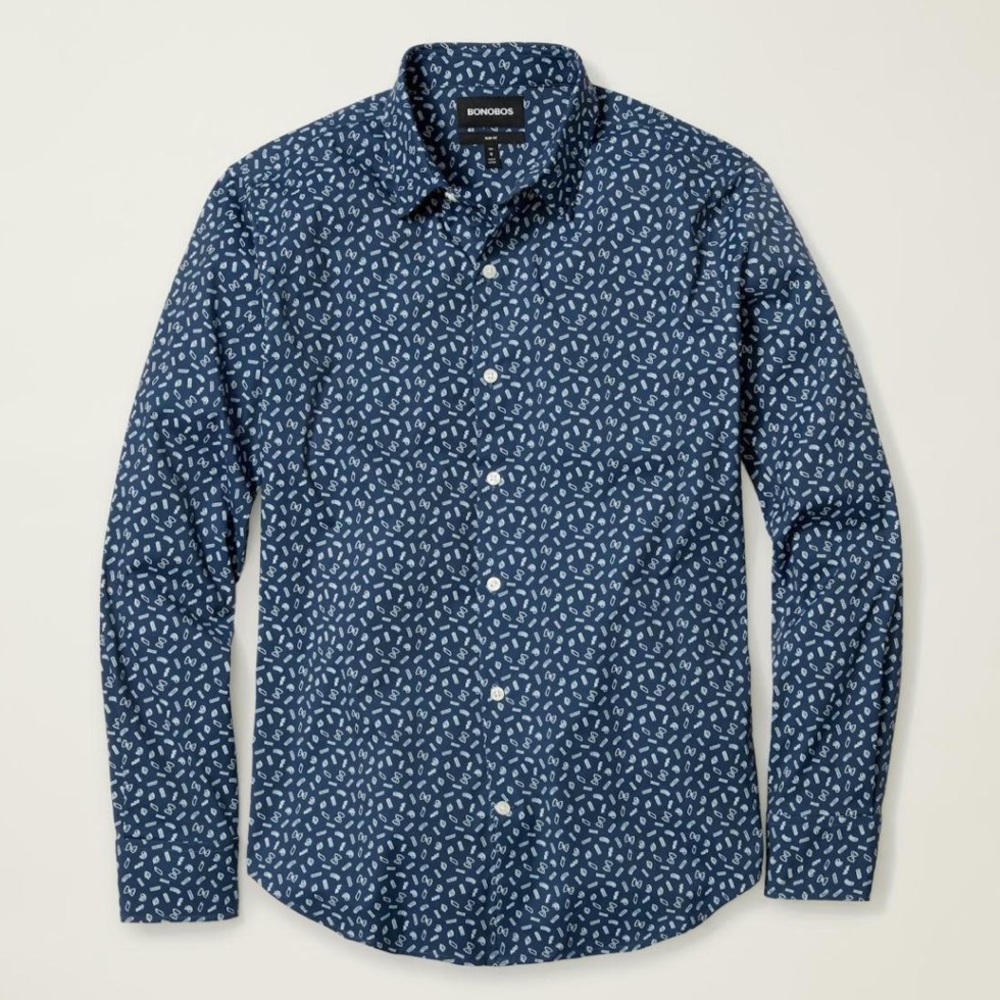 Bonobos Tech Button Down Shirt - Navy Pasta Party
